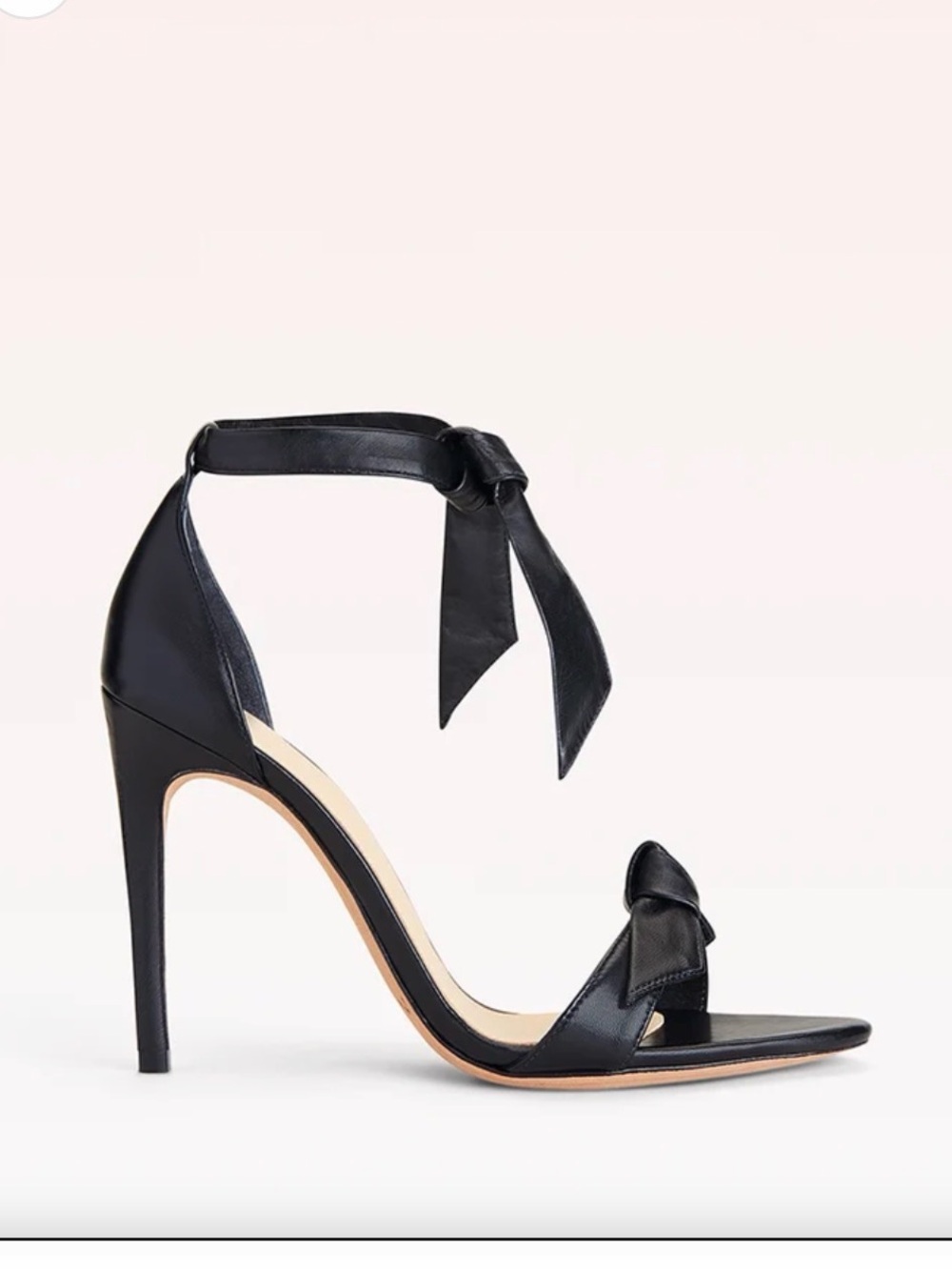 Alexandre Birman Clarita 100 Black Ankle-Tie Stiletto Sandals 40